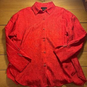 House of Harlow red blouse French sleeve medium